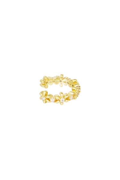 Bijoutheek Earcuff Bloemen Stenen Goud