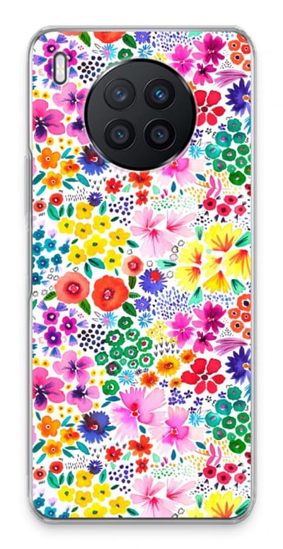 Case Company® - Hoesje geschikt voor Huawei Nova 8i hoesje - Little Flowers - Soft Cover Telefoonhoesje - Bescherming aan alle Kanten en Schermrand