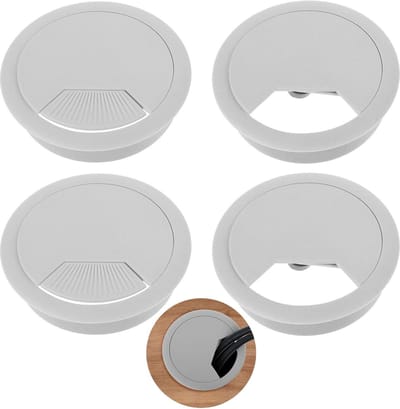 MTTproducts- Kabeldoorvoer 60mm - Kunststof - Rond - 4 Stuks - Verstelbare Opening - Grijs - Eenvoudige Bevestiging - Kabeldoorvoertule