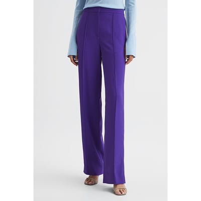 Reiss Aleah Wide-leg & Flared Pants — Regular Fit Size: 4L | Wide-Leg & Flared Pants Outlet | Dames | Paars