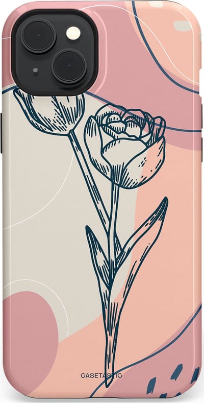 Casetastic Hoesje Geschikt voor Apple iPhone 15 Plus Magsafe - Stijlvolle Beschermende Duo-layer Case - Sierlijke tulp