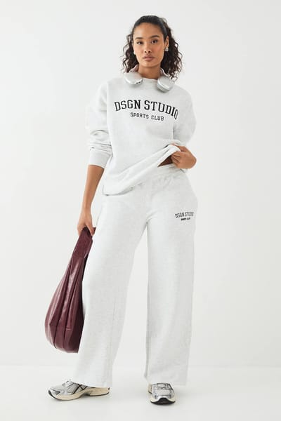 Dames DSGN Studio Applique Rechte Pijp Joggingbroek | Asgrijs | Maat: XS