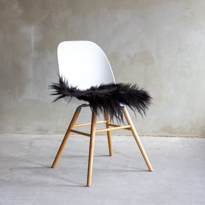 Van Buren - Stoelkussen zwart - 100% echt schapenvacht - Chairpad van IJslands schapenvacht