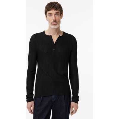 John Varvatos Araujo Regular Fit Ls Henley With Float Black Size: XS | Long-Sleeved T-Shirts Outlet | Heren | Zwart