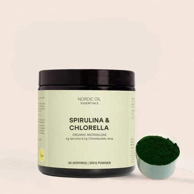 Nordic Oil - Spirulina-Chlorella-poeder - Biologisch microalgenmix - 30 porties - Voor Dagelijkse Vitaliteit