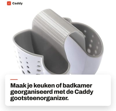 Dailygoods- Gootsteenorganizer Wit - Sponshouder - Keukengereihouder - Badkameropslag - Duurzaam TPR/ABS - Hangend Ontwerp