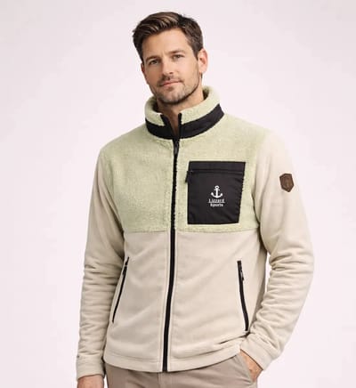 Lizzard Sports Heren Fleece Vest Lichtgroen - Maat L - Fleece Jas met met Volledige Ritssluiting en Borstzak - Teddy Fleece Trui Heren
