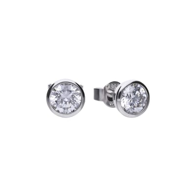 Diamonfire - Zilveren oorknoppen 0.75 ct - 5.65 mm - Kastzetting