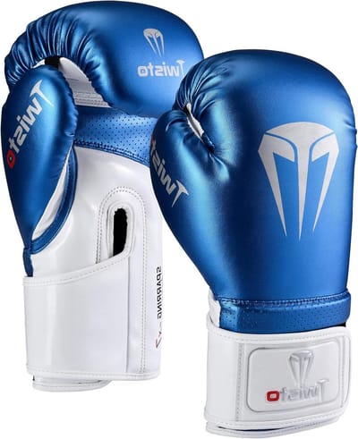 Bokshandschoenen Sparring - Vechthandschoenen Kickboksen - Zware Training - Schokbestendig Schuim - 16 OZ - Metallic Blauw