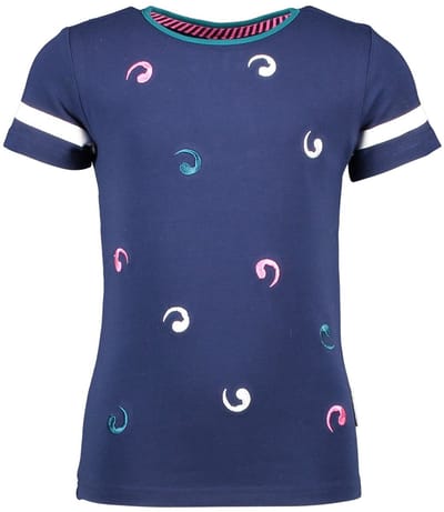 B-Nosy Meisjes t-shirts & polos B-Nosy Girls ss shirt with ful embroidered space blue 110