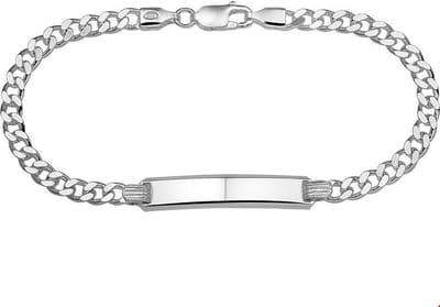 The Jewelry Collection Graveerarmband Gourmet Plaat 6 mm 19 cm - Zilver