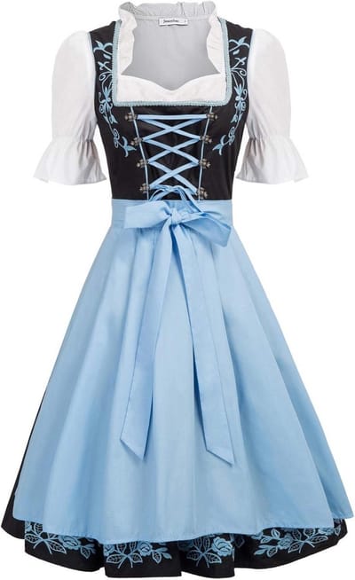 Dames Dirndl Jurk 3-Delig Traditioneel Beiers Oktoberfest Kostuum