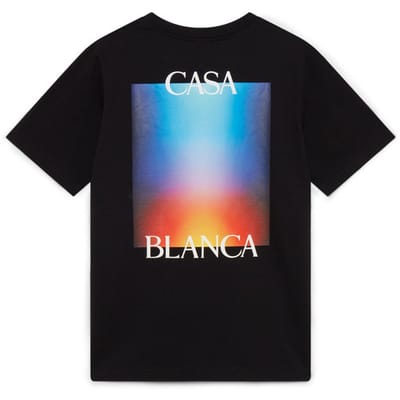 T-shirt Korte Mouw Casablanca GRADIENT STACKED LOGO TSHIRT BLACK