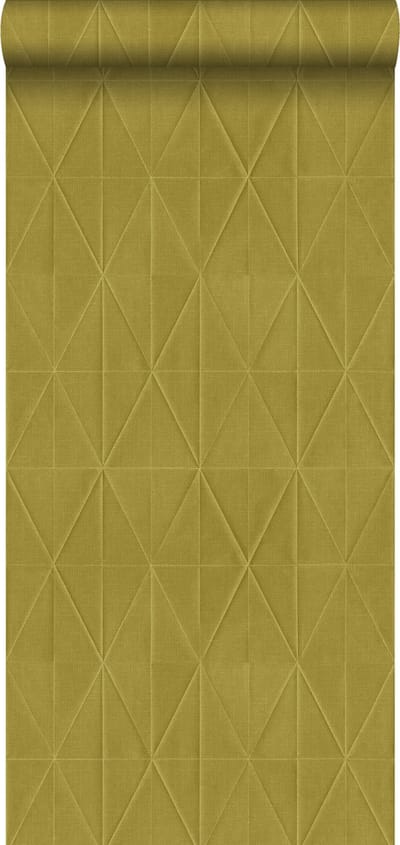 ESTAhome behang origami motief okergeel - 53 cm x 10.05 m - 148711