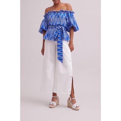 Anne Fontaine Picassien Denim Blue Size: 36 | Blouses Outlet | Dames | Blauw