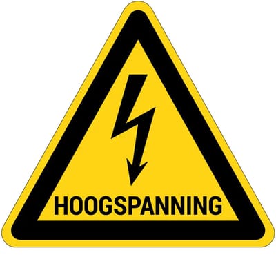 Elektrische hoogspanning waarschuwingsbord | gecoat dibond materiaal | 15 cm