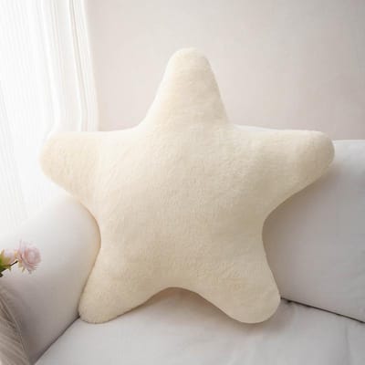Stervormig Kussen Decoratief Sterrenkussen Voor Bed Zacht Pluche Plaid Kussen Schattig Kussen Pluche Kussen Voor Kinderkamer Woonkamer 18cm pendant wit