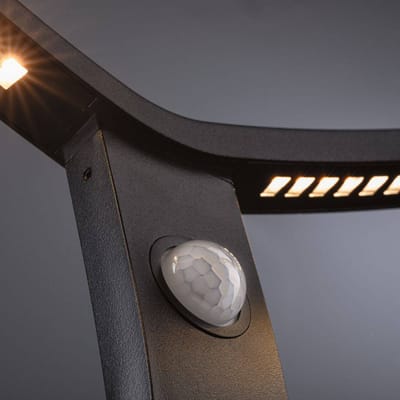 LED-bolderlamp Smart Home Zigbee 3.0 Alara Schemergestuurde bewegingsmelder (IR) insectvriendelijk IP44 hoekig 665 mm 2200 - 3300K 10W 450lm 230V Antraciet Metaal