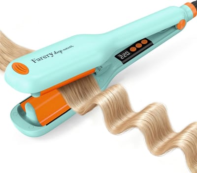 Farery 25 mm Haarwaaier –3 gelijkmatig verwarmde buizen, 360° draaibaar snoer voor veilige en moeiteloze strandgolven