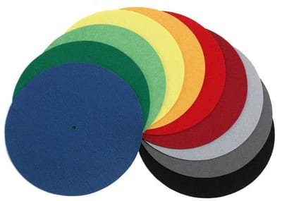 Platenspeler Mat - Vilten Onderlegger - Platenspeler Bescherming - Standaard Maat - 300 mm Diameter - Blauw