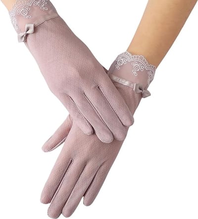 Zomerhandschoenen voor dames, zonwerende handschoenen, 1 paar ijs-zijde kant antislip rijhandschoenen,Volledige vinger touchscreen zonnebrandhandschoenen wanten voor paardrijden, fietsen