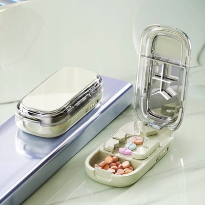 Pillensnijder - Verstelbare pillensleuf - Pillendoosje - Pillendispenser - Pillensplijter - 1/2 & 1/3& 1/4 splitsingen – Pillendoosje voor snijden en bewaren – groente