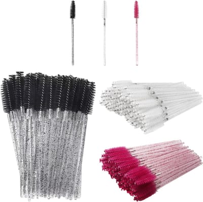 Famanu – wimperborstels en eyelinerborstels, met opbergkoker, 300 stuks, voor salon en thuis
