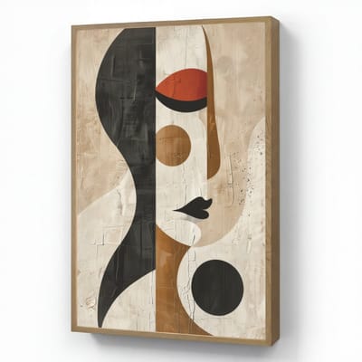 Wandlamp 60x90 cm - Oplaadbaar - Gezicht - Abstract - Kunst - Vormen - Wandlampen binnen woonkamer - Slaapkamer lamp - Decoratieve nachtlamp - Vloerlamp draadloos