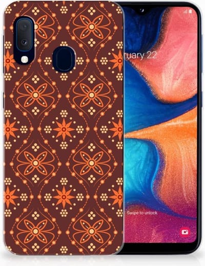 Samsung Galaxy A20e TPU bumper Batik Brown
