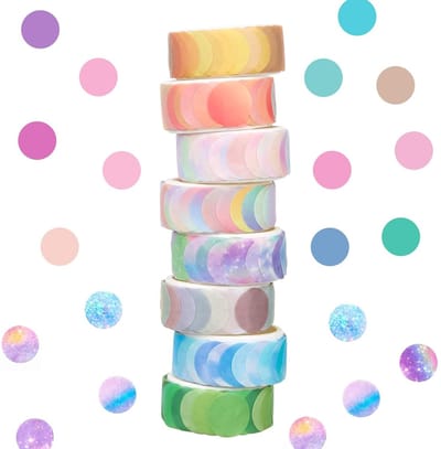 Washi Tape Set van 8 Rollen - 14mm Stickers in Acht Kleuren voor DIY Scrapbooking, Cadeau Decoratie en Verpakking