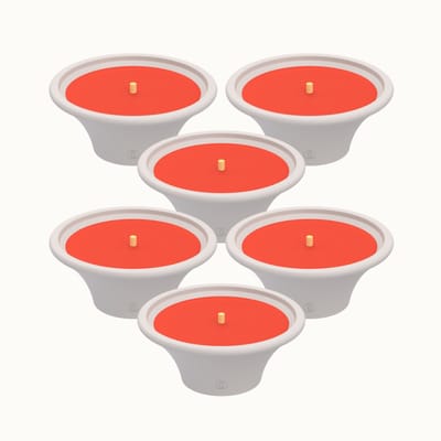Spaas Citronella Buitenkaars in witte Terracottaschaal – Levendig Rood – circa 9u – 6 tuinkaarsen