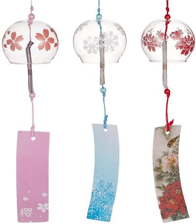 Dailygoods- Windgong Handgemaakt - Japanse Stijl - Glazen Windklok - Elegante Decoratie - Verjaardagscadeau - Creatieve Ambachtelijkheid - Windbel