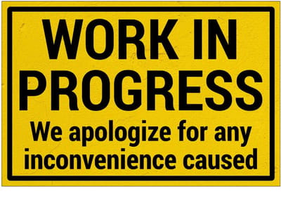 Work in progress bord | Sign Again materiaal | 45 x 30 cm