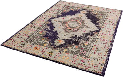 Easy Living - colores-col-14 Vloerkleed - 160x230 cm - Rechthoekig - Laagpolig, Vintage Tapijt - Oosters, Retro - Meerkleurig
