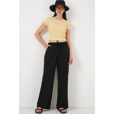 Brede Loose Fit Broek met Trekkoord
