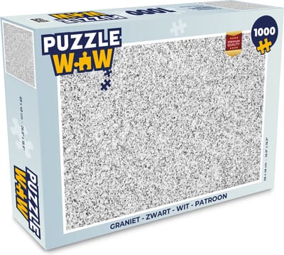 Puzzel Graniet - Zwart - Wit - Patroon - Grijs - Legpuzzel - Puzzel 1000 stukjes volwassenen
