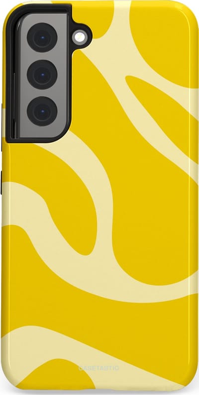 Casetastic Hoesje Geschikt voor Samsung S22 - Stijlvolle Beschermende Duo-layer Case - Citroen Gele Zonnestraal