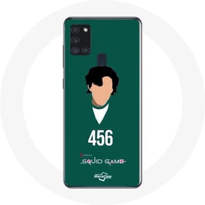 Coque - Samsung - Galaxy A21S - Souple - Vert - Squid Game Seong Gi hun Numéro 456