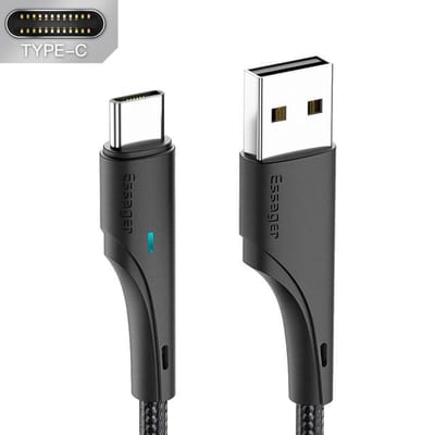 Essager USB Type C-kabel 3A Snel opladen Mobiele telefoons Oplaadsnoer voor Xiaomi 12 Redmi Note 11 10 Pro Samsung Oneplus Datakabel 1m