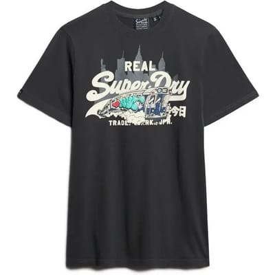 Superdry New York T-shirt met Print Zwart Grootte: M