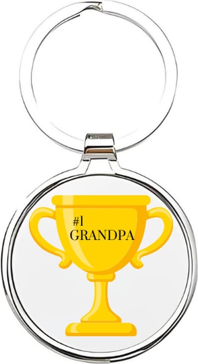 Akyol - No1 grandpa Sleutelhanger - opa - De leukste opa - Opa sleutelhanger - grootvader sleutelhanger - Sleutelhanger voor opa - Familie sleutelhanger - verjaardagscadeautje - cadeau voor opa - grandfather - Pake - 4 x 7,5 CM
