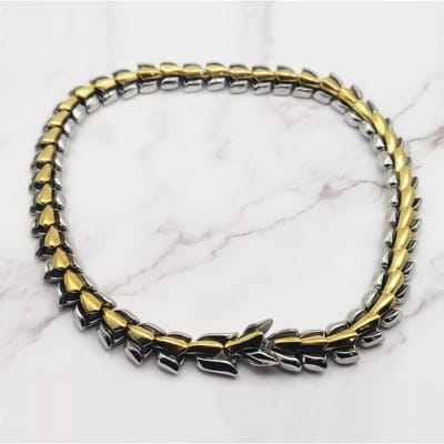 Mei's - Viking Dragon Skeleton - ketting heren - draak - RVS zilver/goud - 50 cm