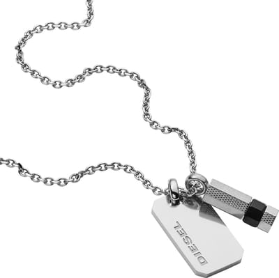 Diesel DX1156040 Double Pendant Herenketting - 50 cm