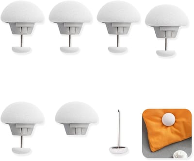 Dailygoods- Dekbedovertrek Clips Antislip - Bevestigingsclips Paddestoel - Quilt Klemmen - Decoratieve Fixatie - Set van 6 Wit - Duurzaam Materiaal - Bedklemmen