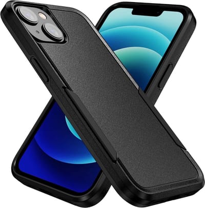 Schokbestendige Hardcase Back Cover Geschikt voor Apple iPhone 14 | Rugged Hoesje | Beschermhoes | Shockproof | Tegen Vallen | Zwart