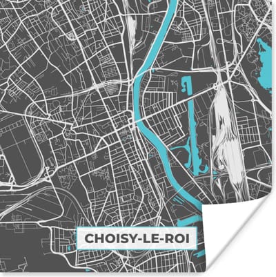 Poster Stadskaart - Frankrijk - Kaart - Plattegrond - Coisy-le-Roi - 100x100 cm XXL