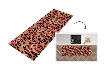 Keukenloper - Loper keuken - Roze - Dierenprint - Panter - 150x50 cm - Keukenloper vinyl