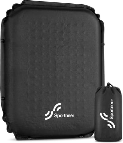 Opblaasbaar Zitkussen - Kampeerkussen Lichtgewicht - Comfortabel Zitten Buiten - Opvouwbaar Compact - 45.5 x 36.5 cm