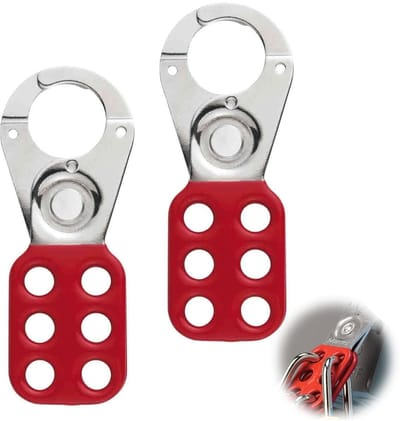 Dailygoods- Vergrendelingsbeugel 25 mm - 2-pack - 6 gaten - Veiligheidsbeugel - Aluminiumlegering - Corrosiebestendig - Hangslot