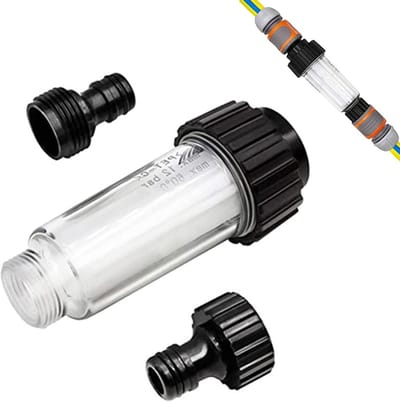 Waterfilter voor tuinslang - Vooraffilter voor hogedrukreiniger, camper en tuinirrigatie, 3/4 inch aansluiting
